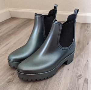 Jeffrey Campbell blue metallic rainboot Sz: 7 NEW